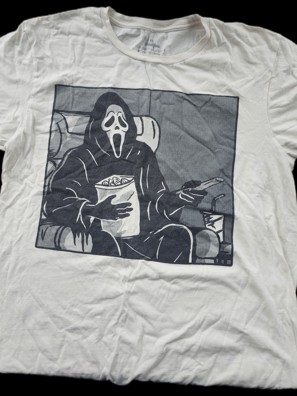 Graphic Scream Movie Mask White T-Shirt
